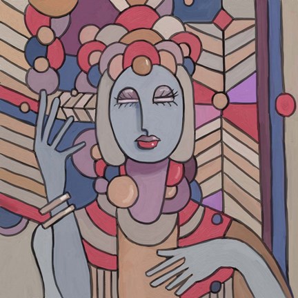 Framed Pop Deco Lady 512 Print