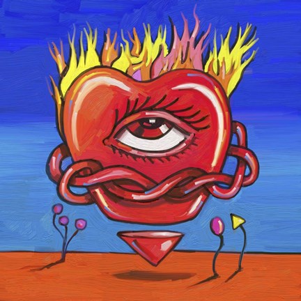 Framed Pop Flame Heart Print