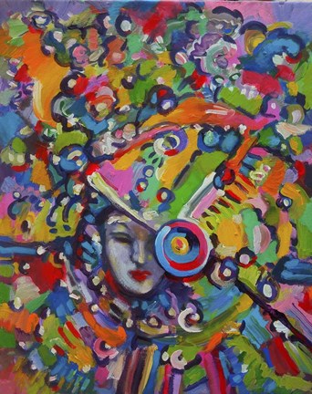 Framed Mardi Gras Lady 6153 Print