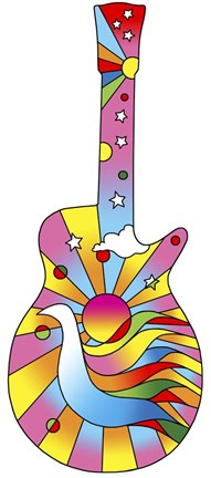Framed Pop Art Guitar Dove Print