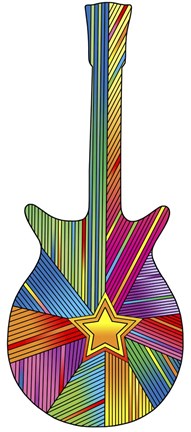 Framed Pop Art Guitar Star Print