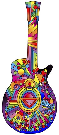 Framed Guitar 2 Print