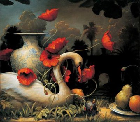 Framed Kevin Sloan - Seduction of Cygnus Size 23.75x19.75 Print