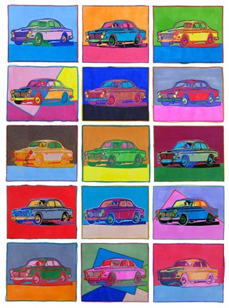 Framed Pop Art Classic Volvo Print