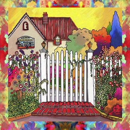 Framed Pop Art Deco Cottage Print