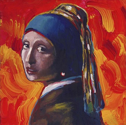 Framed Pop Art Girl Pearl Necklace Print