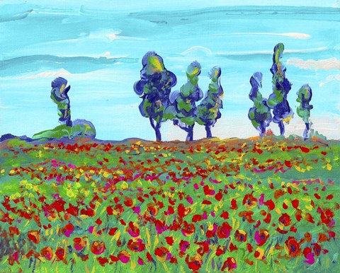 Framed 6 Poppy Field Print