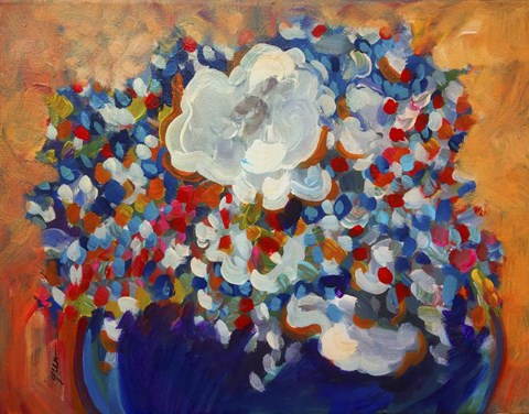 Framed 6 White Flowers Print