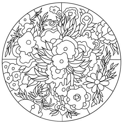 Framed Flower Circle 216 Print