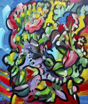 Framed Flowers 214 Print