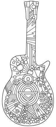 Framed Pop Art Guitar 2 Print