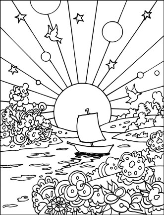 Framed Cosmic Boat Color Print