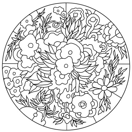 Framed Flower Circle Print