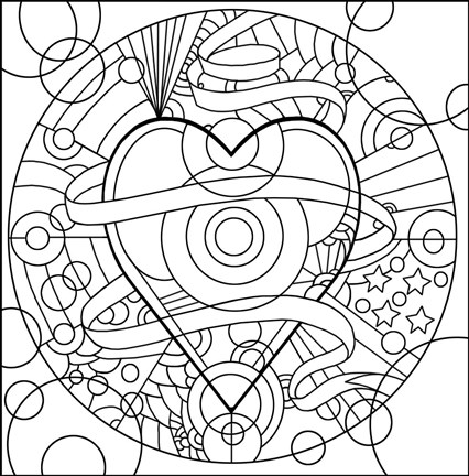 Framed Heart Ribbons Print