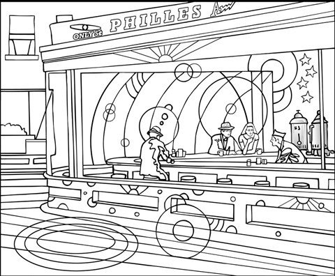 Framed Nighthawks Print