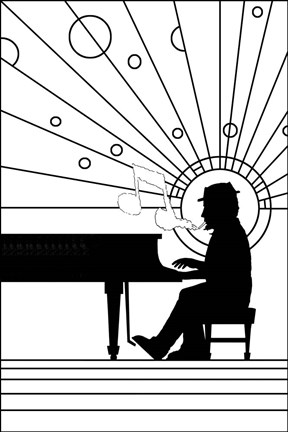 Framed Piano Player 1 Print