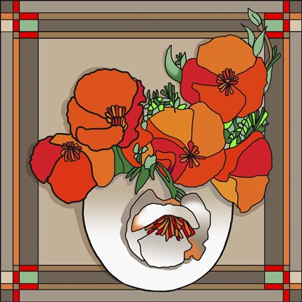 Framed Poppy Bowl Print