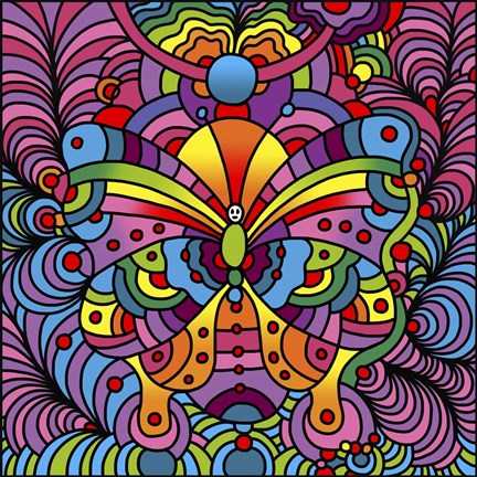 Framed Pop Art Butterfly Print