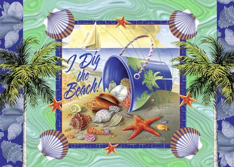 Framed Shell Bucket Print