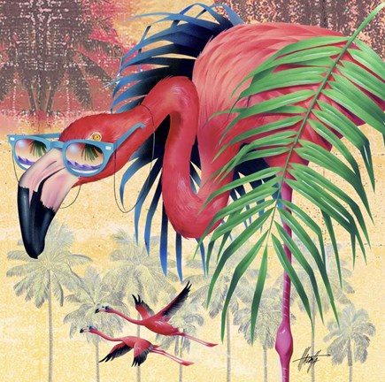 Framed Cool Flamingoes Print
