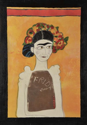 Framed Frida Kahlo White Print