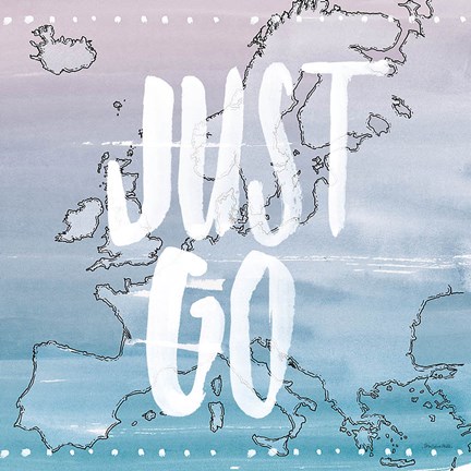 Framed World Traveler Just Go Print