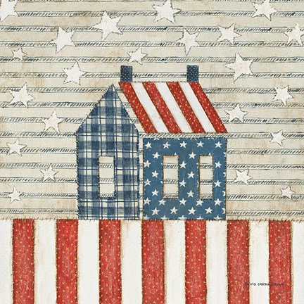Framed Americana Quilt V Print