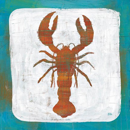 Framed Ahoy II Red Blue Print