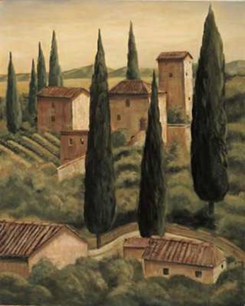 Framed Tuscan Hillside II Print