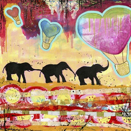 Framed Elephant Walk Print