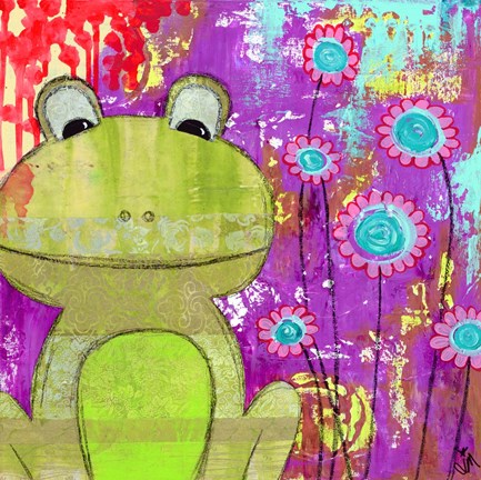 Framed Whimsical Frog Print