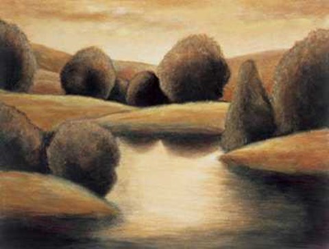 Framed M. Montero - Reflective Vista I Size 31.5x23.75 Print