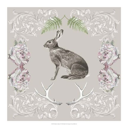 Framed Hare &amp; Antlers I Print