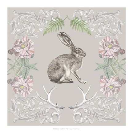 Framed Hare &amp; Antlers II Print