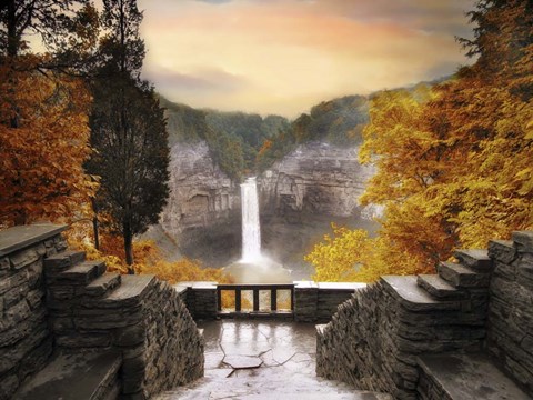 Framed Autumn at Taughannock Print