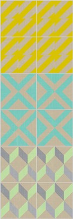 Framed Elementary Tile Panel III Print