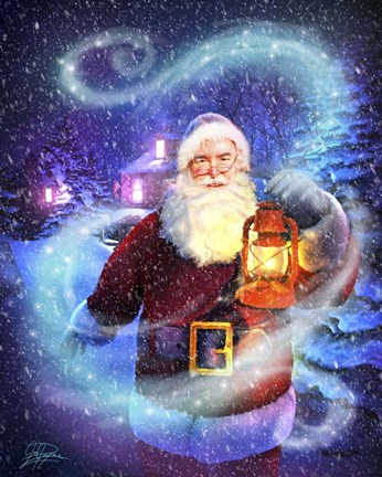 Framed Santa&#39;s Coming To Town Print