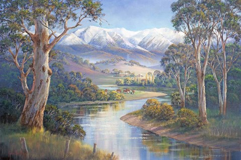 Framed Autumn Snow - Murray Valley Print