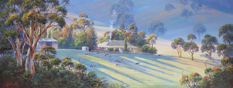 Framed Evening Shadows Mt. George Print