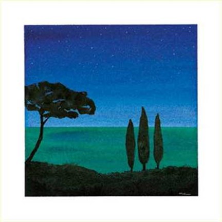 Framed Notturno Mediterraneo I Print