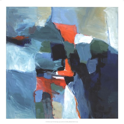 Framed Blue Aerial I Print