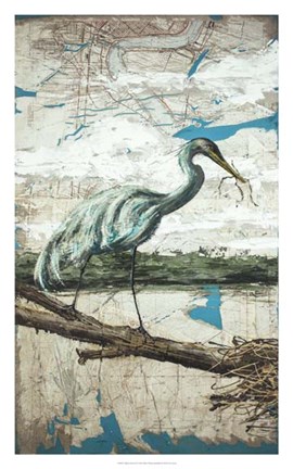 Framed Midway Heron II Print