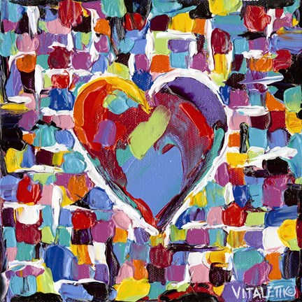 Framed Mosaic Heart II Print