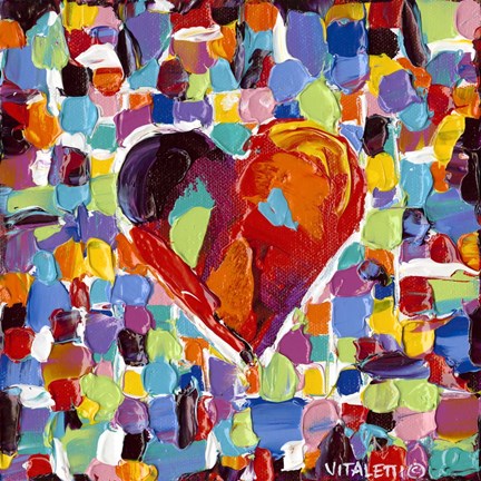 Framed Mosaic Heart III Print