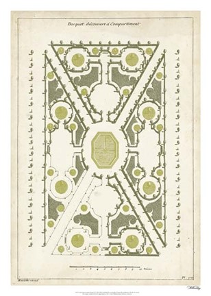 Framed European Garden Design IV Print