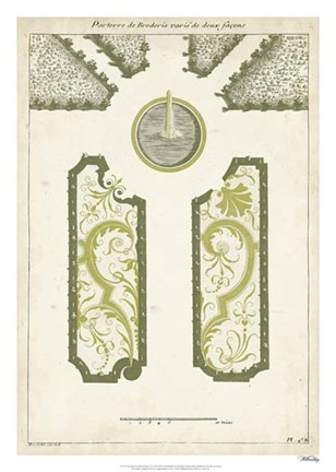 Framed European Garden Design VI Print