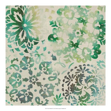 Framed Moss Medallions II Print