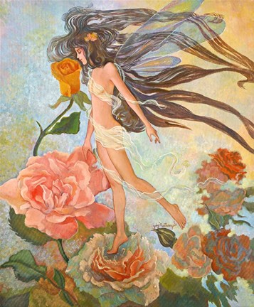 Framed Rose Fairy Print