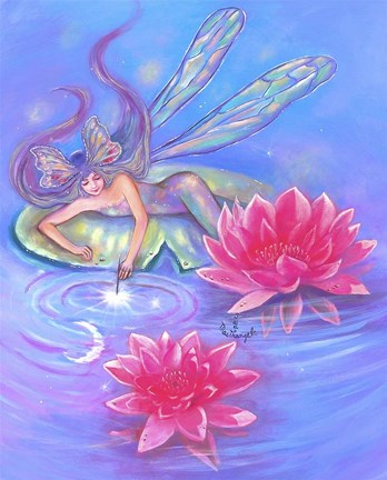 Framed Water Lily Fairy Print
