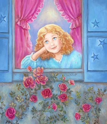 Framed Girl at Window Print